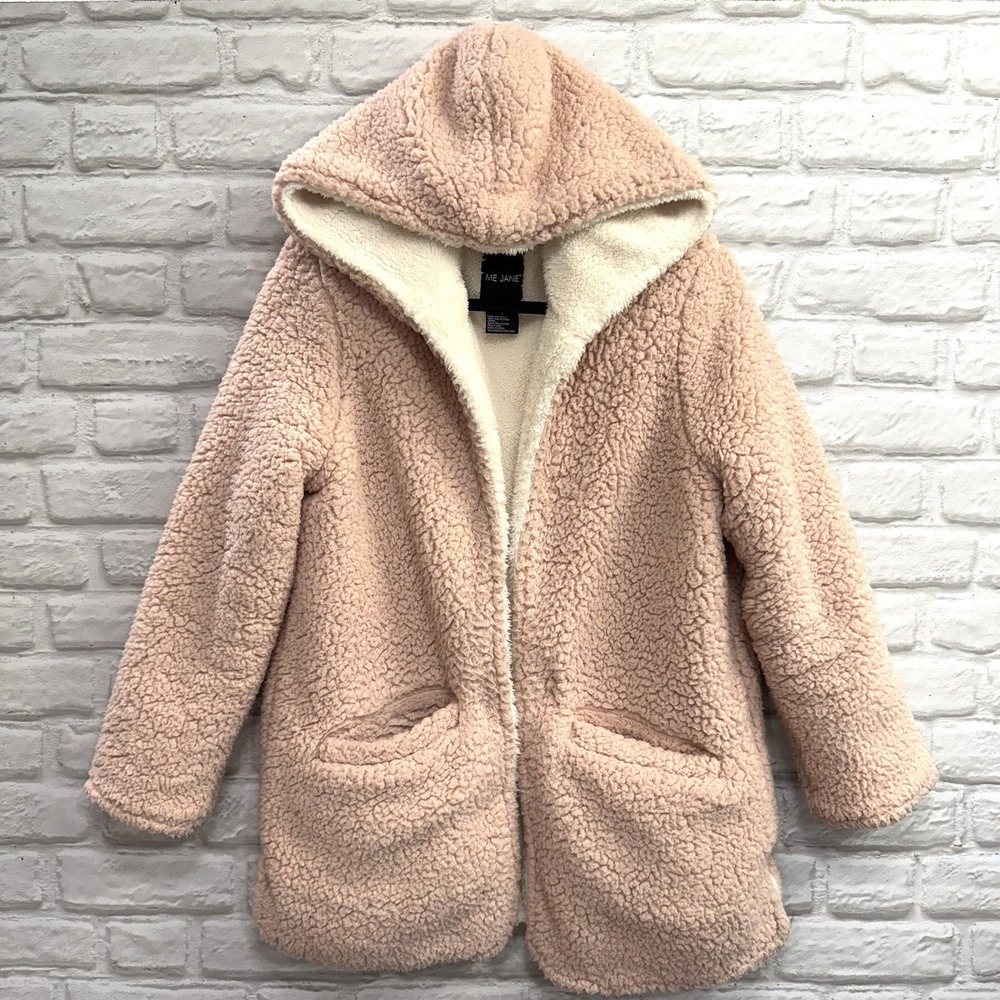 Me Jane Womens Sz S Pink Jacket Boho Faux Fur Fluffy Teddybear Sherpa Soft Coat - Picture 3 of 16